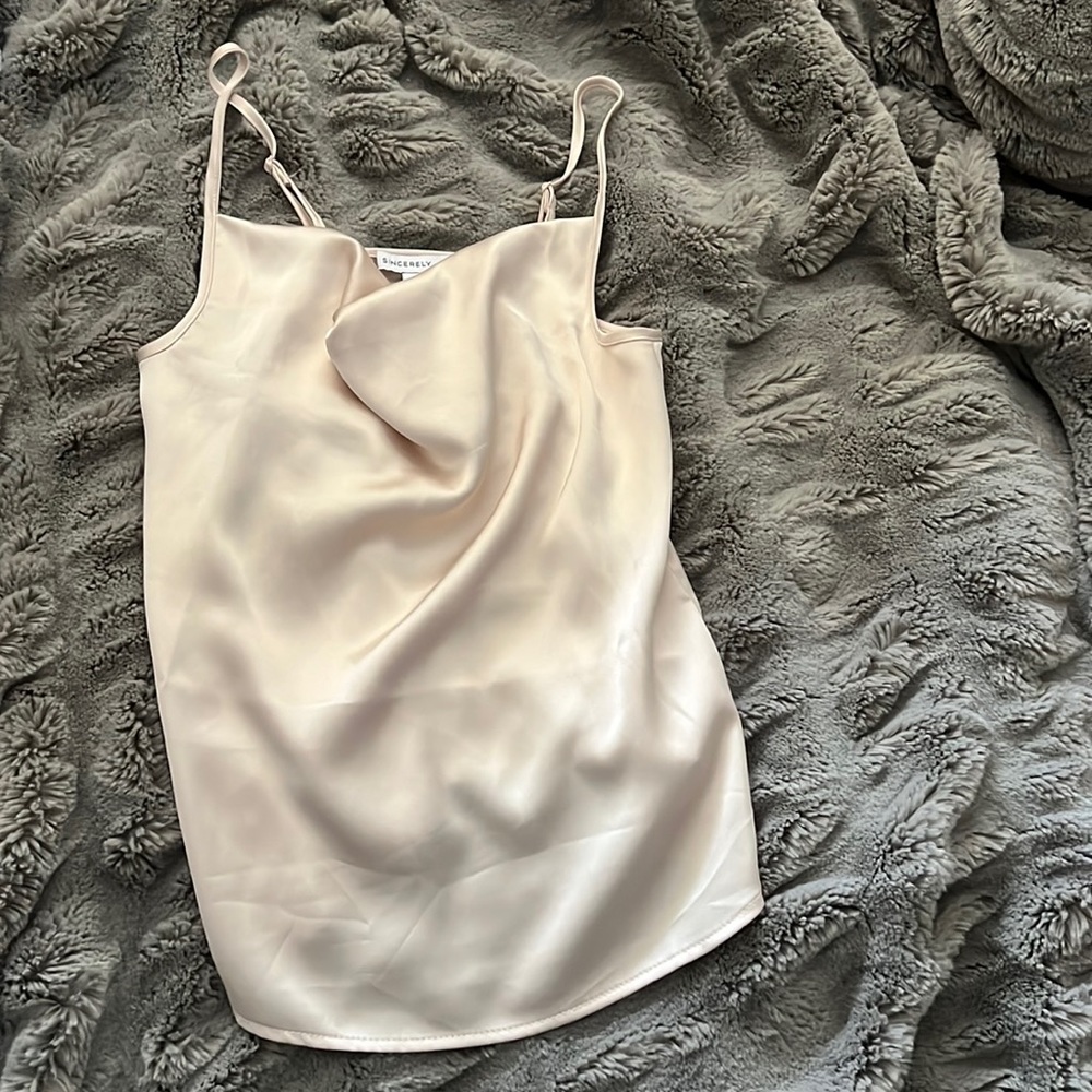 Sincerely Jules Cream Satin Top (New)
